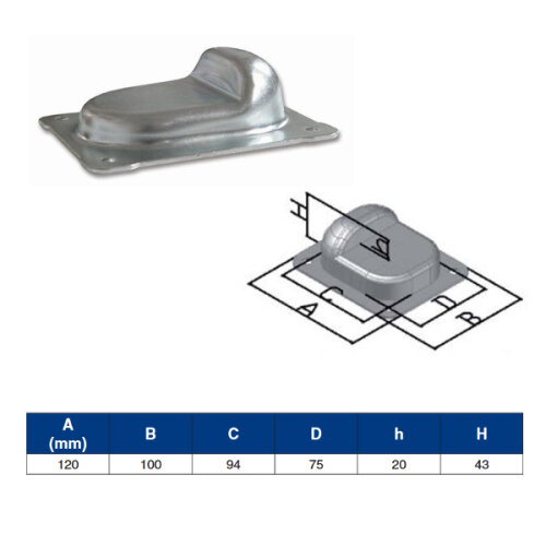Koncový doraz "želva" k přišroubování pro křídla brány
